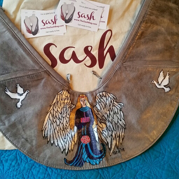 Guardian Angel Painted Sash Bag - Picture 1 of 4
